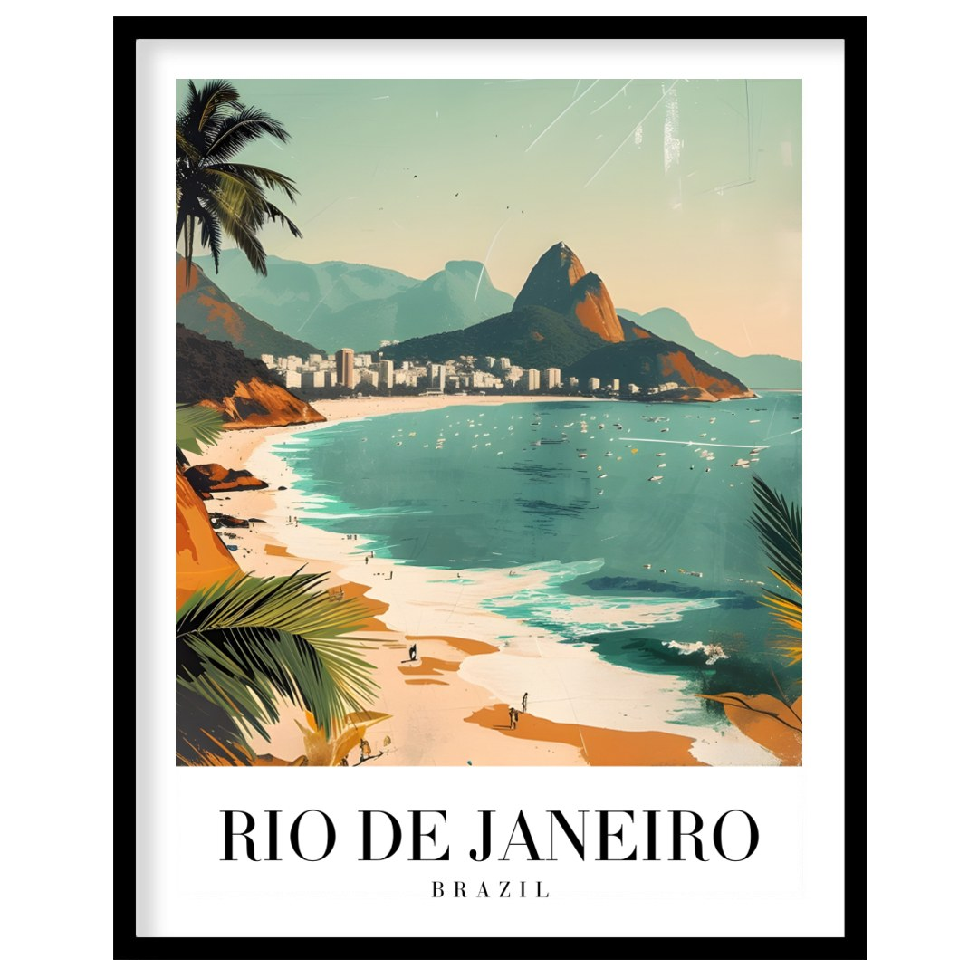 Capture the vibrant energy of Brazil with 'Sunlit Shores of Rio De Janeiro.' This artwork for kitchen