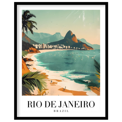 Capture the vibrant energy of Brazil with 'Sunlit Shores of Rio De Janeiro.' This artwork for kitchen