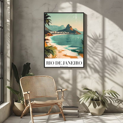Capture the vibrant energy of Brazil with 'Sunlit Shores of Rio De Janeiro.' This artwork for Sitting Area