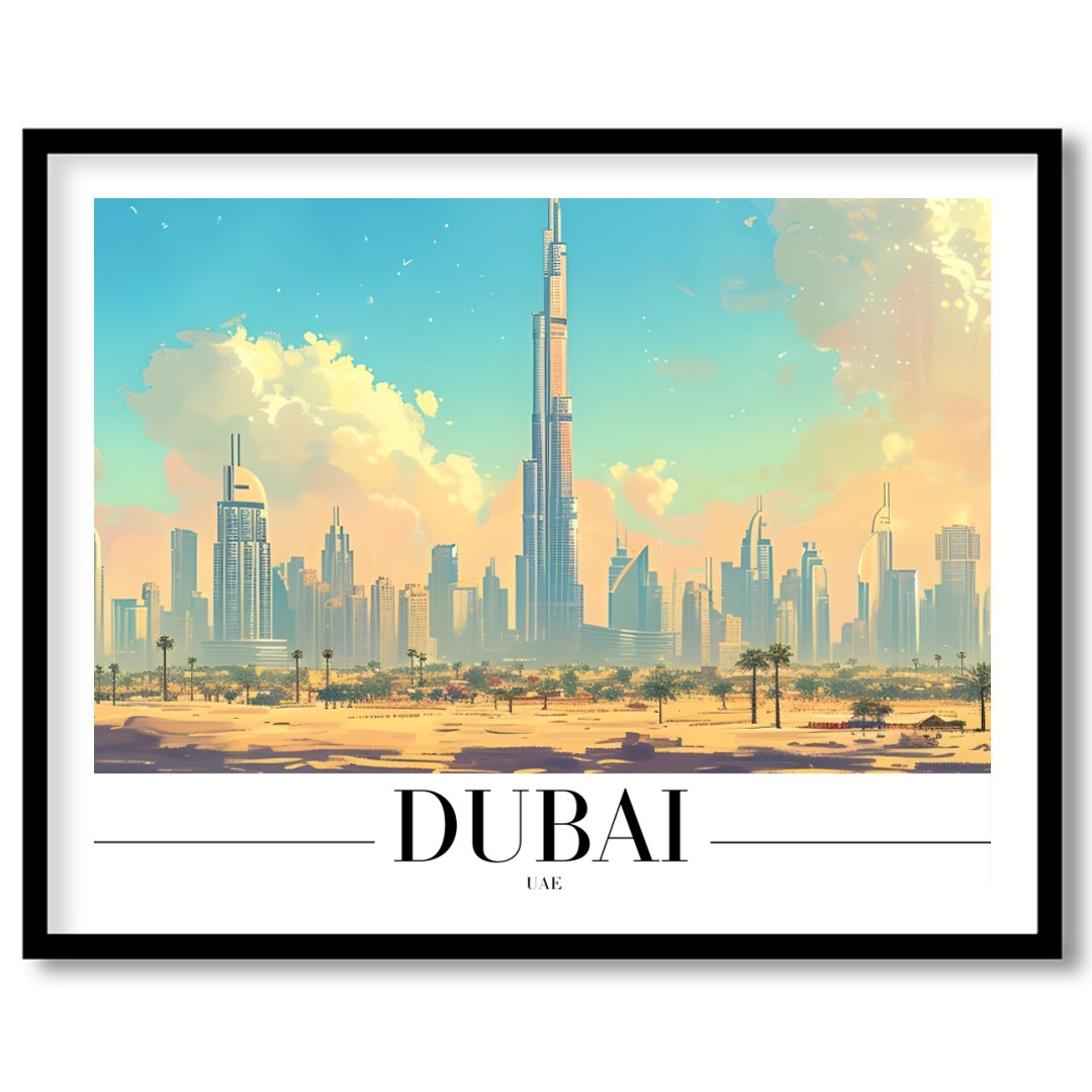 Experience the breathtaking beauty of Dubai with this stunning wall art. The vivid portrayal of the for interior
