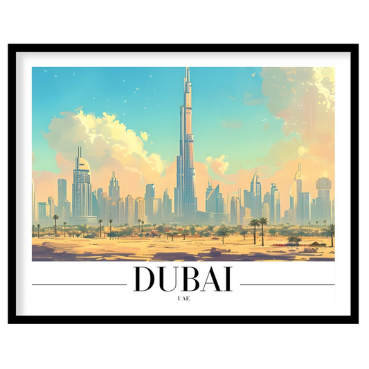 Experience the breathtaking beauty of Dubai with this stunning wall art. The vivid portrayal of the for interior