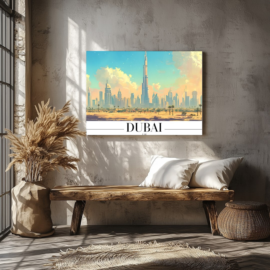Experience the breathtaking beauty of Dubai with this stunning wall art. The vivid portrayal of the for Veranda