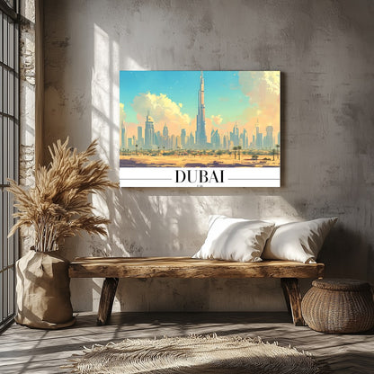 Experience the breathtaking beauty of Dubai with this stunning wall art. The vivid portrayal of the for Veranda