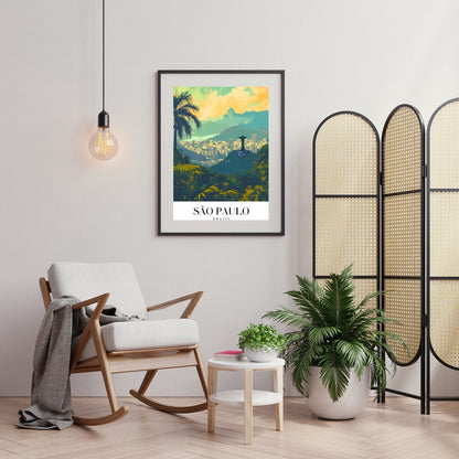 Capture the vibrant essence of São Paulo with this stunning artwork that beautifully depicts its for Foyer