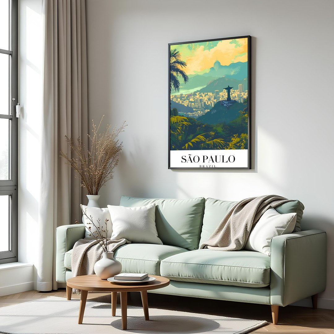 Capture the vibrant essence of São Paulo with this stunning artwork that beautifully depicts its for Hall