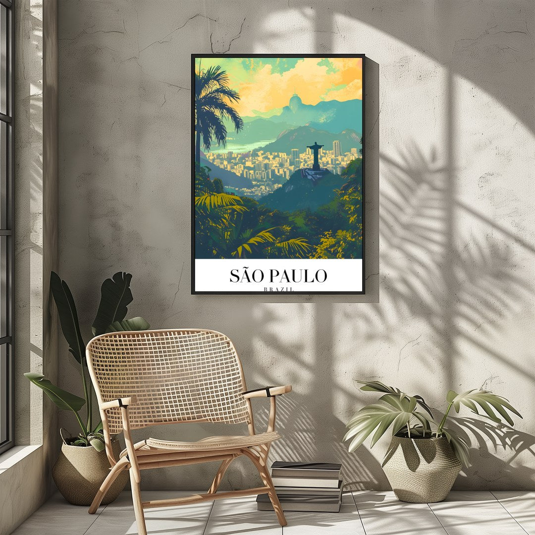 Capture the vibrant essence of São Paulo with this stunning artwork that beautifully depicts its for Sitting Area