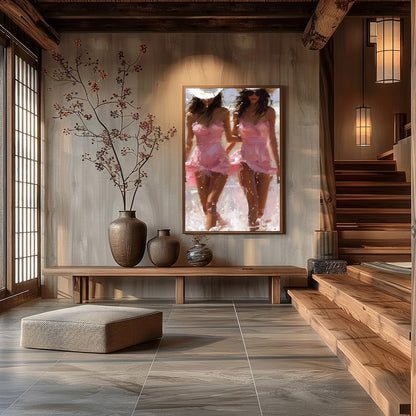 Capture the carefree elegance of a beachside stroll with 'Sunlit Stroll: Cowboy Chic.' This for Hall