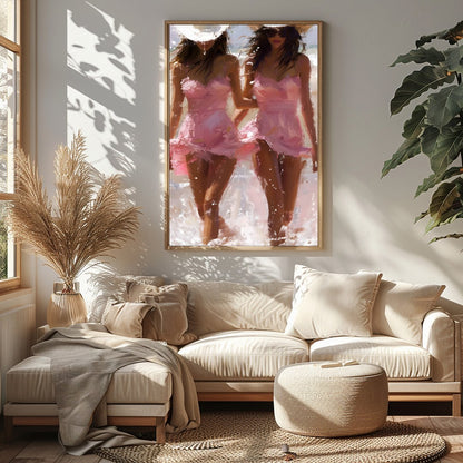 Capture the carefree elegance of a beachside stroll with 'Sunlit Stroll: Cowboy Chic.' This for Sitting Area