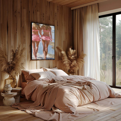 Capture the invigorating essence of summer with this vibrant beach scene. With its impressionistic for Bedroom