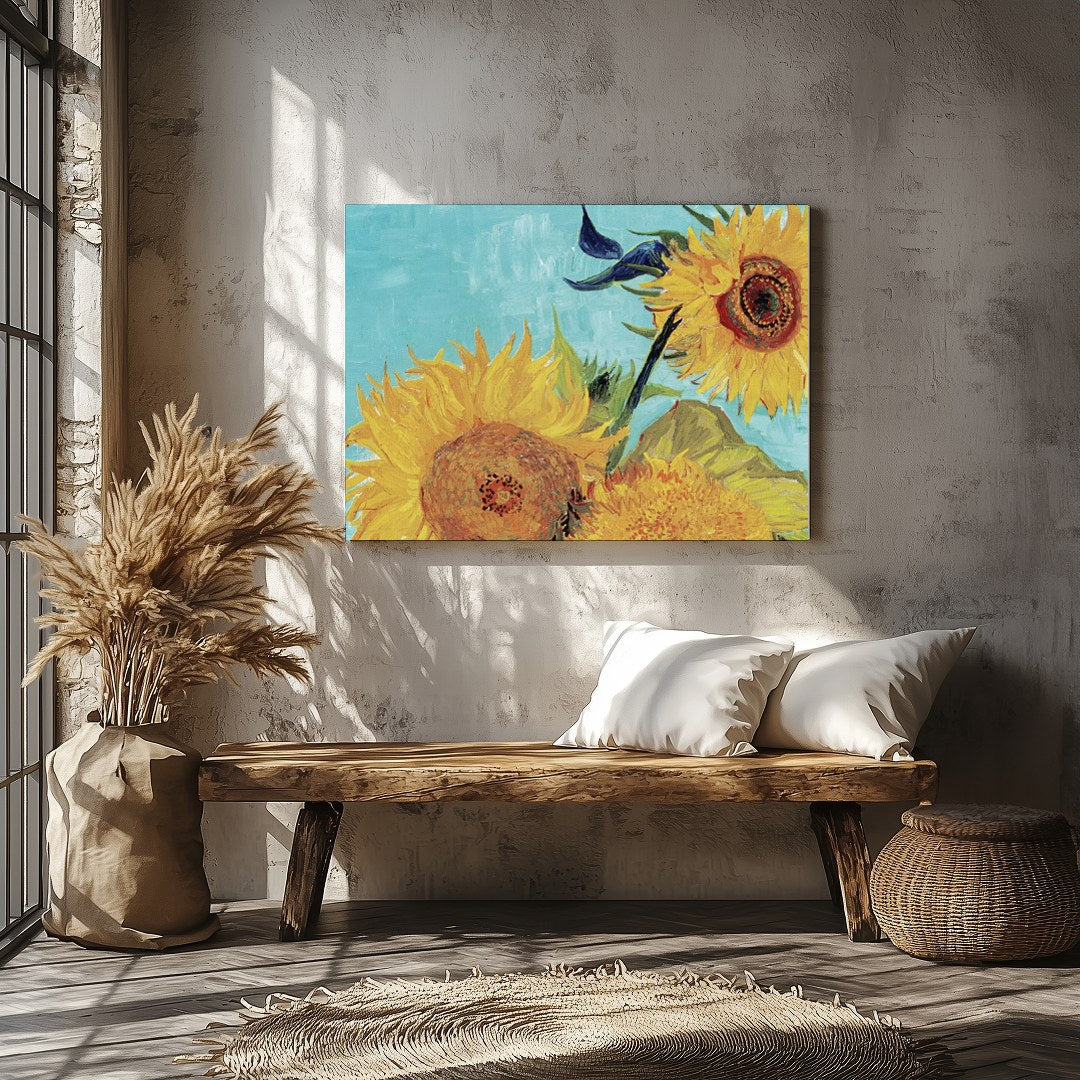 Immerse yourself in the dazzling hues of 'Sunlit Symphony,' a vibrant depiction of sunflowers in for Veranda