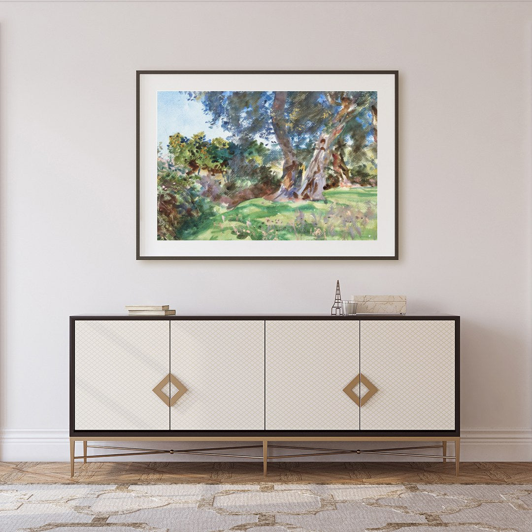 Immerse yourself in nature's serenity with this exquisite watercolor landscape. The delicate for Foyer