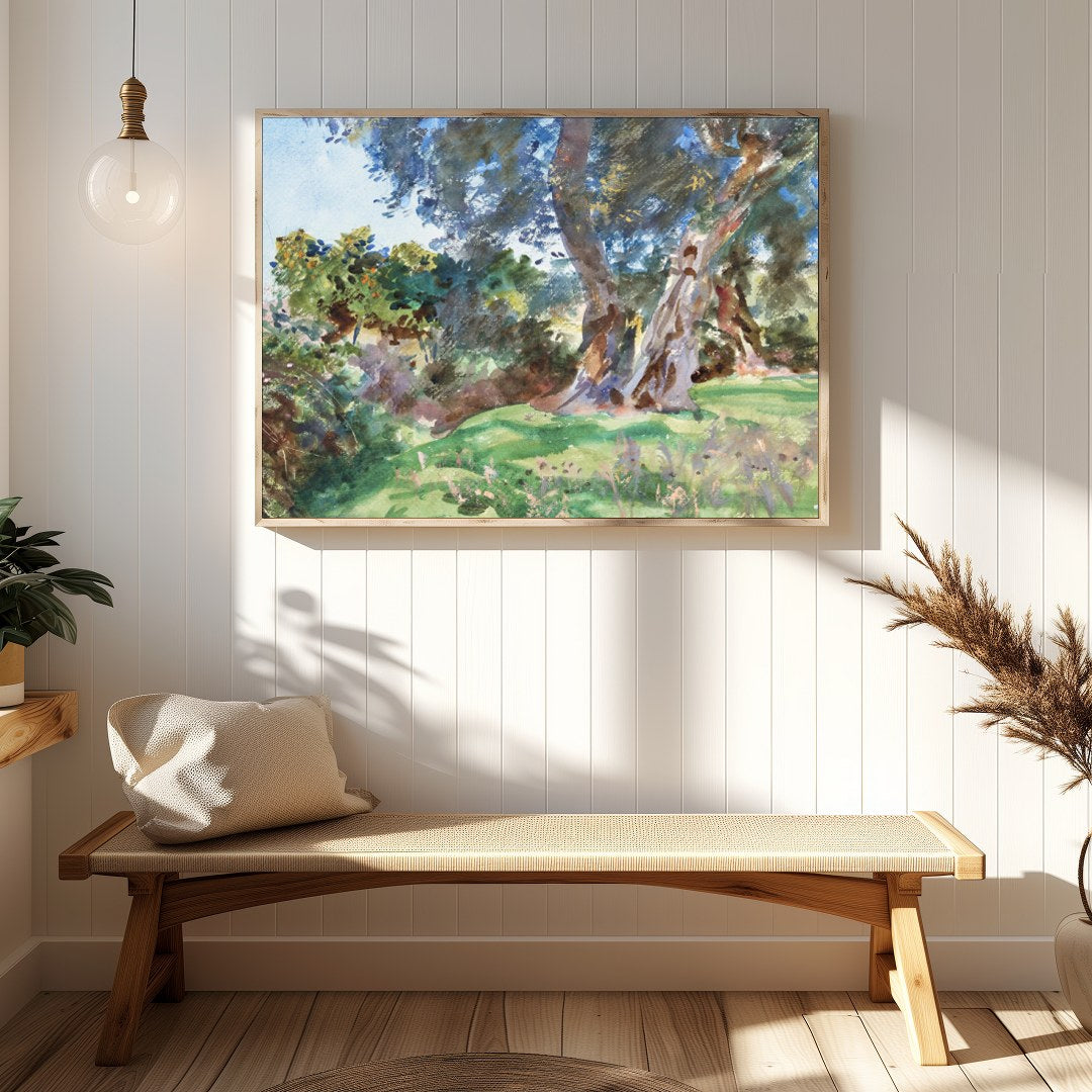 Immerse yourself in nature's serenity with this exquisite watercolor landscape. The delicate for Hallway