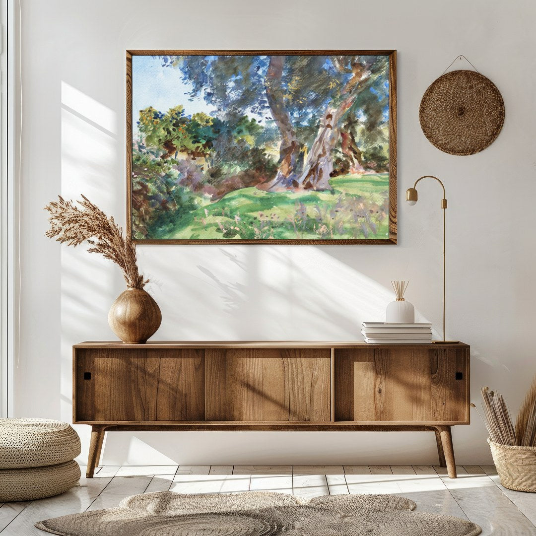 Immerse yourself in nature's serenity with this exquisite watercolor landscape. The delicate for Sitting Area