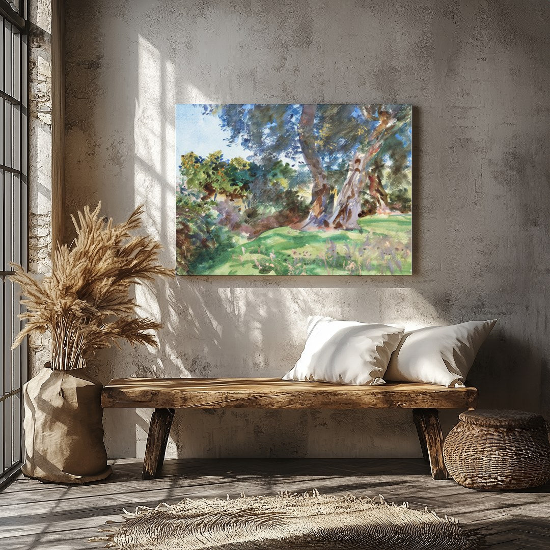 Immerse yourself in nature's serenity with this exquisite watercolor landscape. The delicate for Veranda