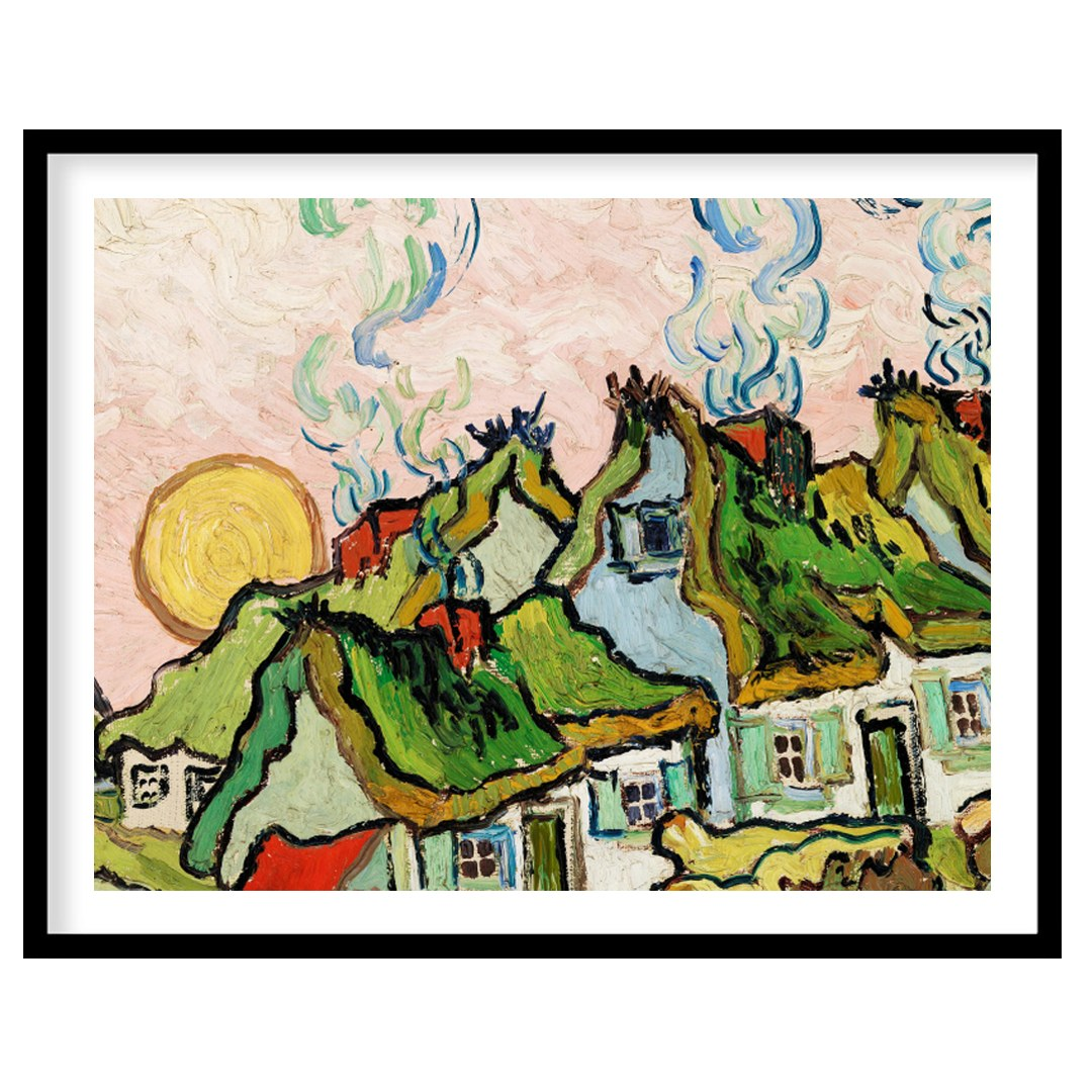 Immerse yourself in the rustic charm of a sunlit village with this captivating wall art piece. The for haven