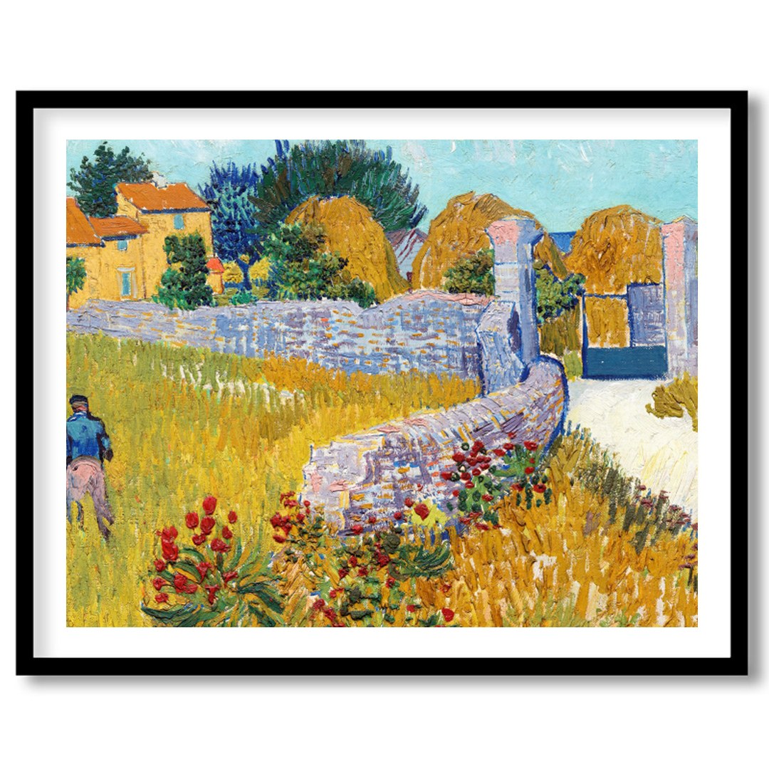 This captivating artwork captures the serene beauty of rural life, featuring vibrant yellows and for hallway