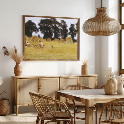 Immerse yourself in the tranquil beauty of a sunlit day in the countryside. This artwork captures a for Dining