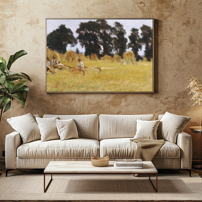 Immerse yourself in the tranquil beauty of a sunlit day in the countryside. This artwork captures a for Family Room