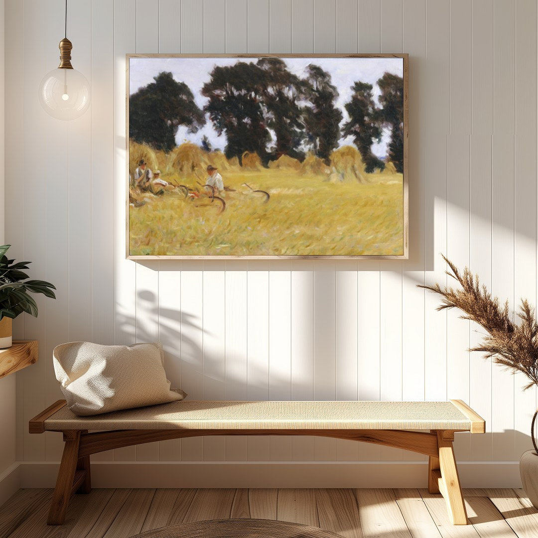 Immerse yourself in the tranquil beauty of a sunlit day in the countryside. This artwork captures a for gallery