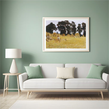 Immerse yourself in the tranquil beauty of a sunlit day in the countryside. This artwork captures a for Hall