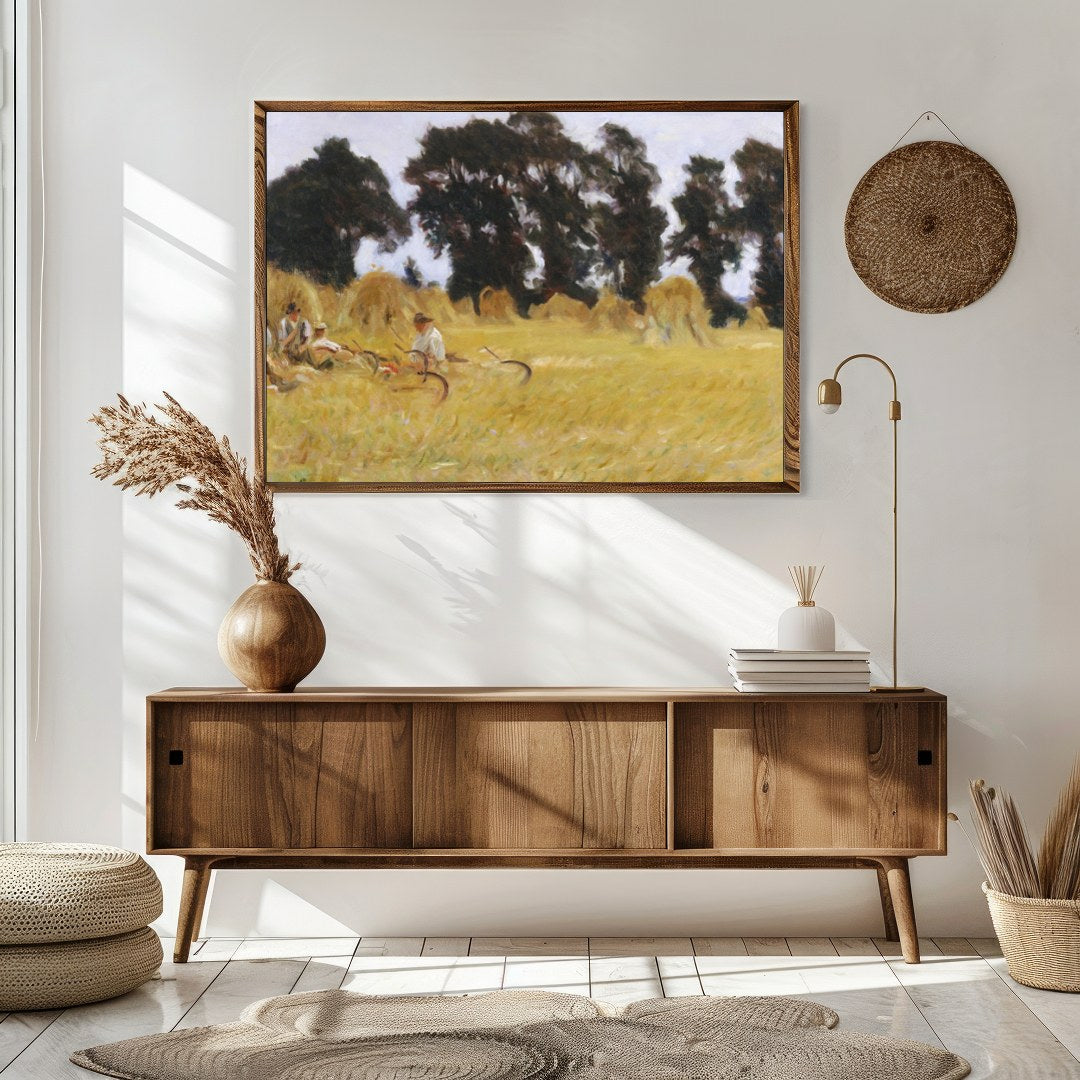 Immerse yourself in the tranquil beauty of a sunlit day in the countryside. This artwork captures a for Sitting Area