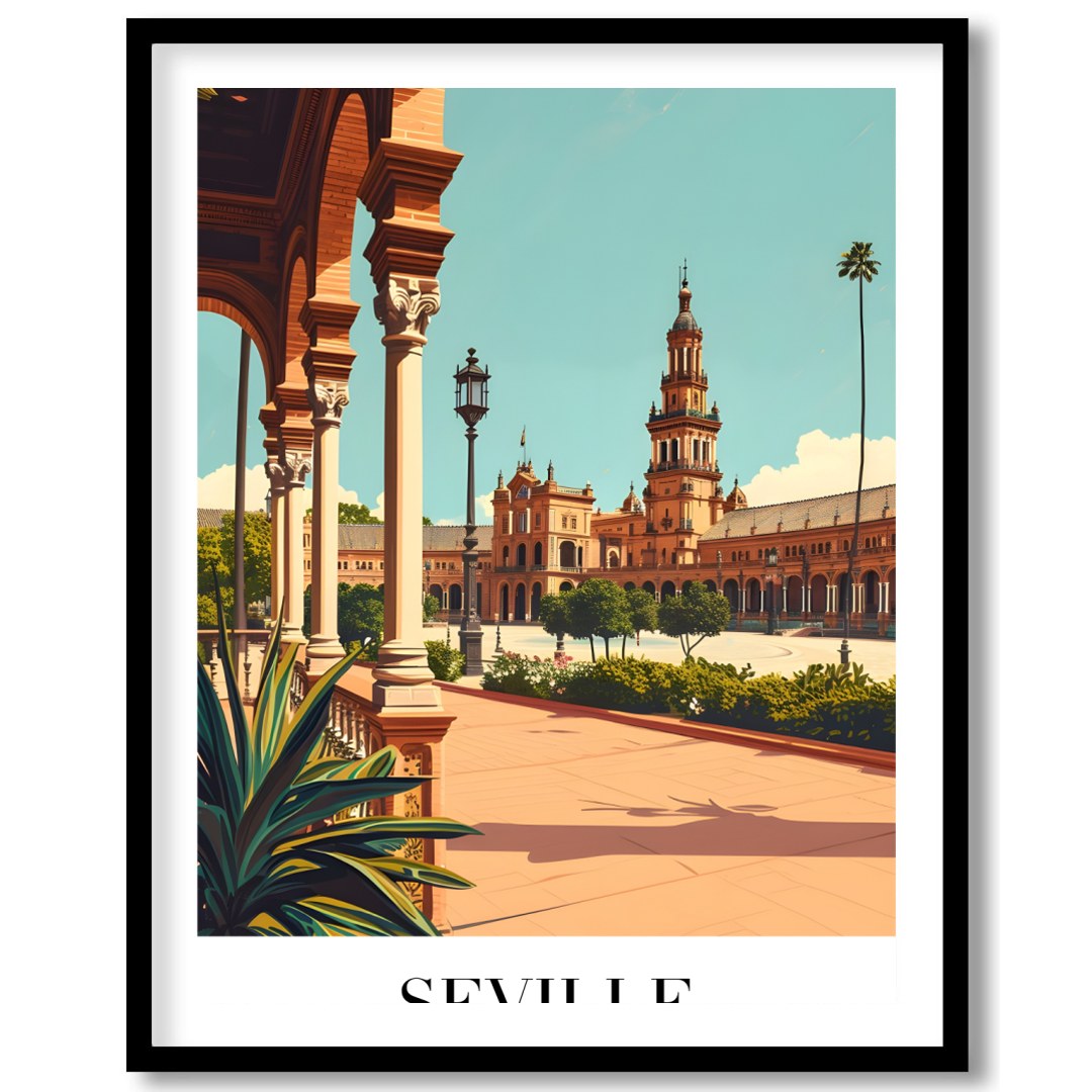 Experience the timeless elegance of Seville's iconic architecture with this stunning wall art. for decor