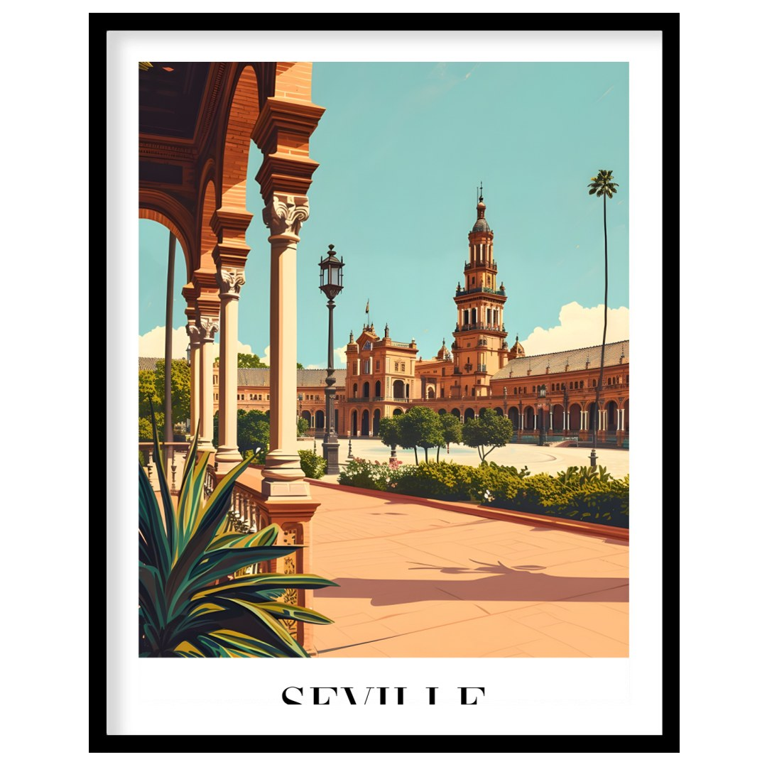 Experience the timeless elegance of Seville's iconic architecture with this stunning wall art. for decor