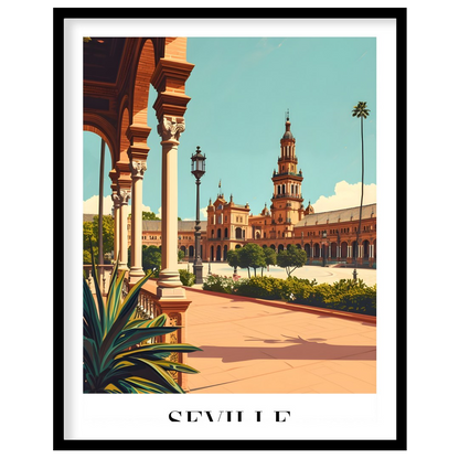 Experience the timeless elegance of Seville's iconic architecture with this stunning wall art. for decor