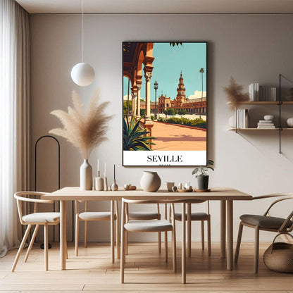 Experience the timeless elegance of Seville's iconic architecture with this stunning wall art. for Dining