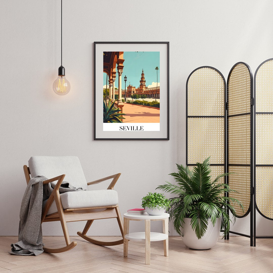 Experience the timeless elegance of Seville's iconic architecture with this stunning wall art. for Foyer