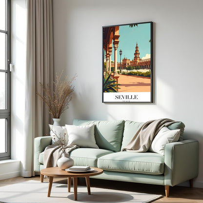 Experience the timeless elegance of Seville's iconic architecture with this stunning wall art. for Hall