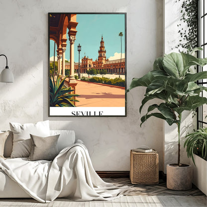 Experience the timeless elegance of Seville's iconic architecture with this stunning wall art. for Living Room