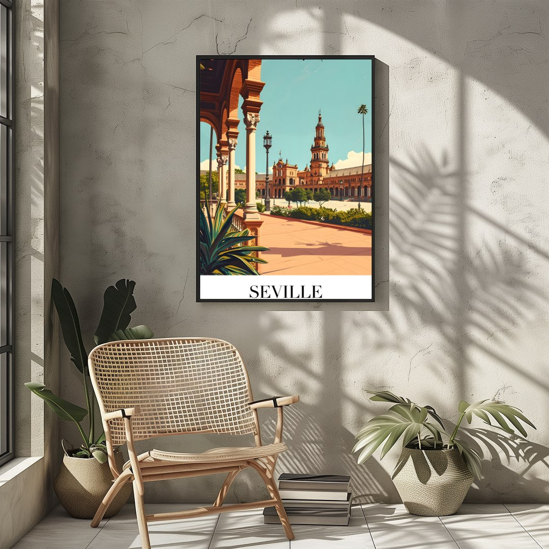 Experience the timeless elegance of Seville's iconic architecture with this stunning wall art. for Sitting Area