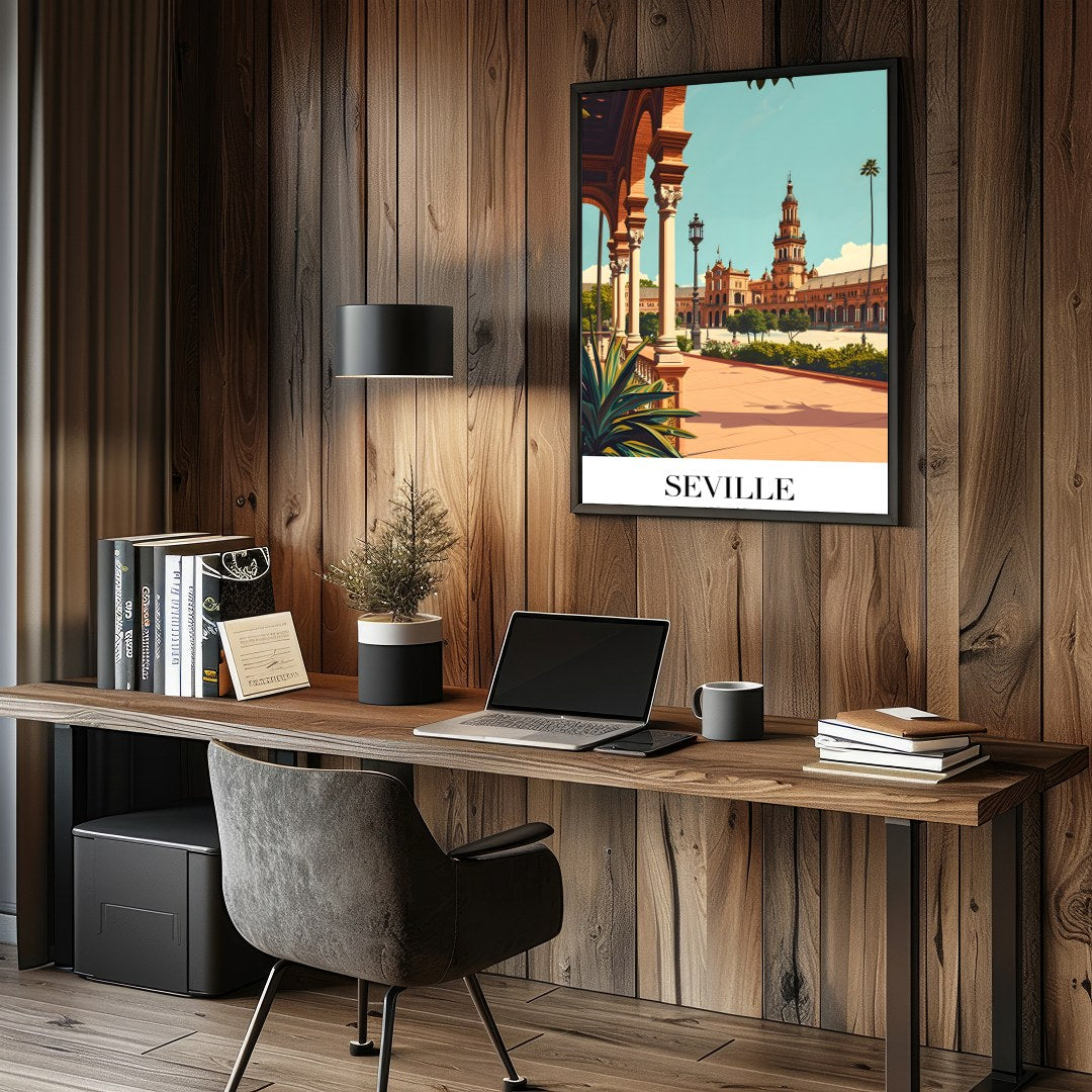 Experience the timeless elegance of Seville's iconic architecture with this stunning wall art. for Study and Office
