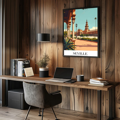 Experience the timeless elegance of Seville's iconic architecture with this stunning wall art. for Study and Office