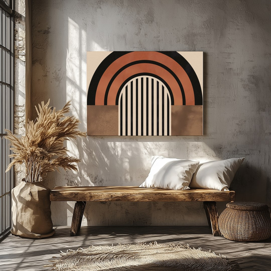 Embrace the harmony of modern minimalism with this captivating abstract artwork. Featuring bold for Veranda