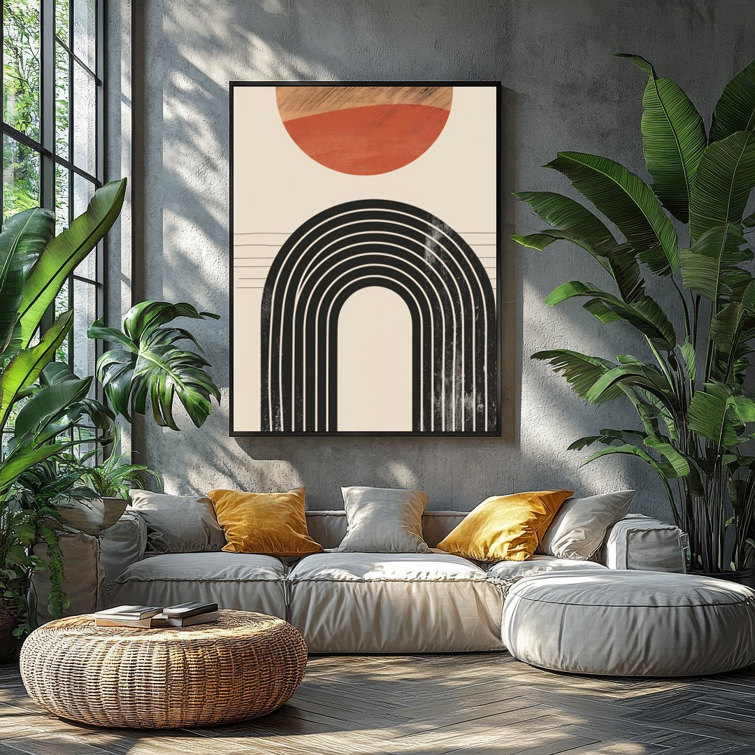 Elevate your space with this captivating minimalist artwork featuring a balanced composition of for Balcony