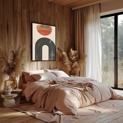 Elevate your space with this captivating minimalist artwork featuring a balanced composition of for Bedroom