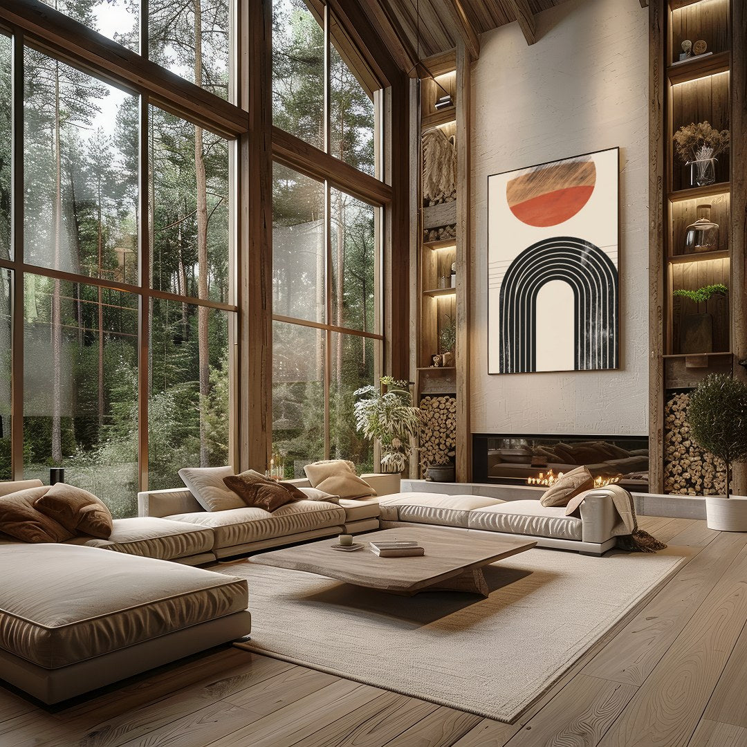 Elevate your space with this captivating minimalist artwork featuring a balanced composition of for Living Room