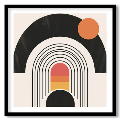 Experience a blend of modern design with this vibrant geometric wall art featuring concentric for loft