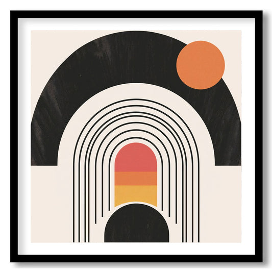 Experience a blend of modern design with this vibrant geometric wall art featuring concentric for loft