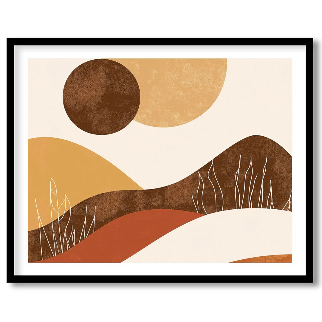 Experience the serenity of nature with this captivating abstract piece. Warm earth tones and for abode
