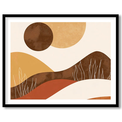 Experience the serenity of nature with this captivating abstract piece. Warm earth tones and for abode
