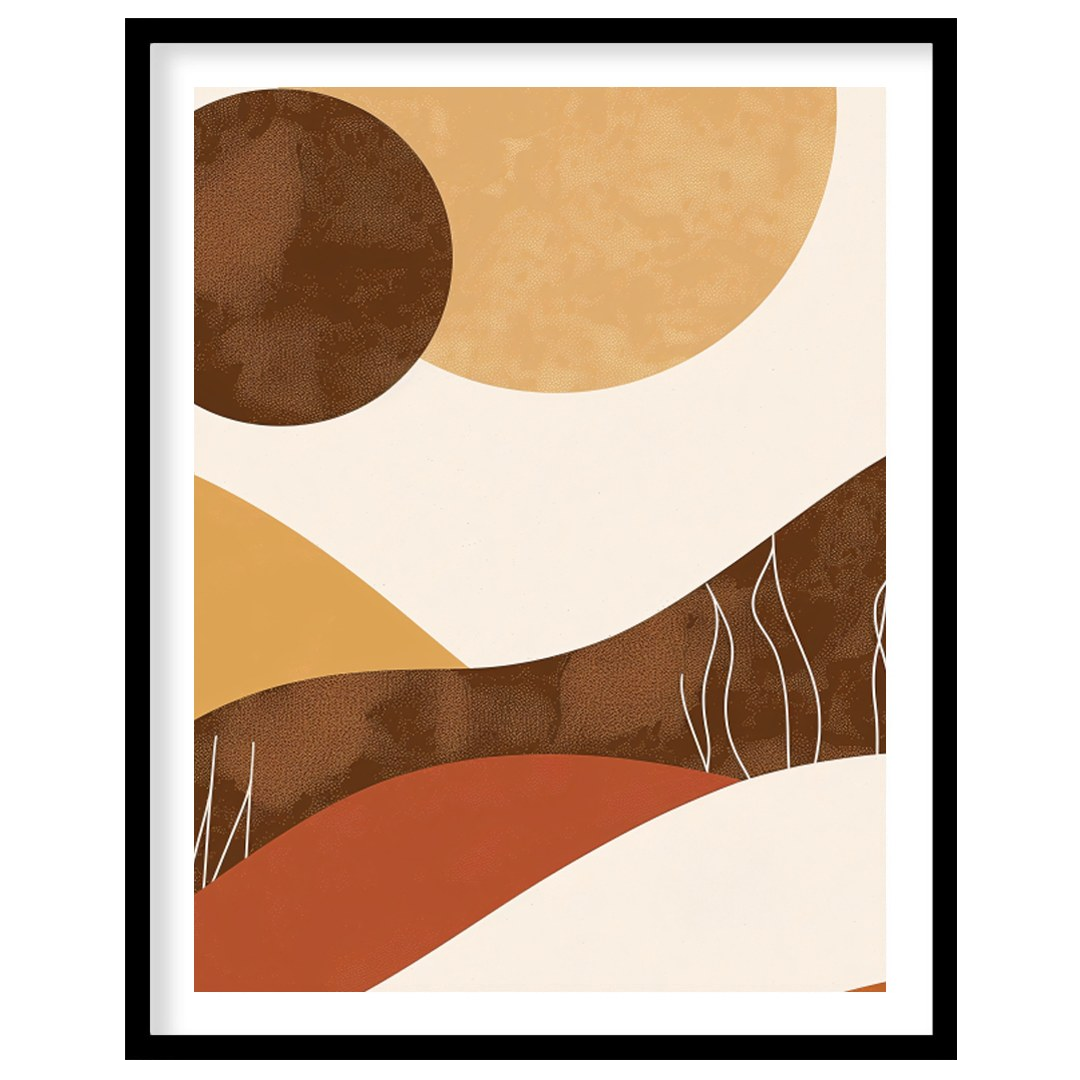 Experience the serenity of nature with this captivating abstract piece. Warm earth tones and for abode