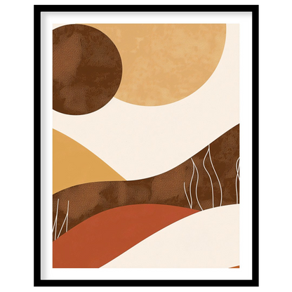 Experience the serenity of nature with this captivating abstract piece. Warm earth tones and for abode