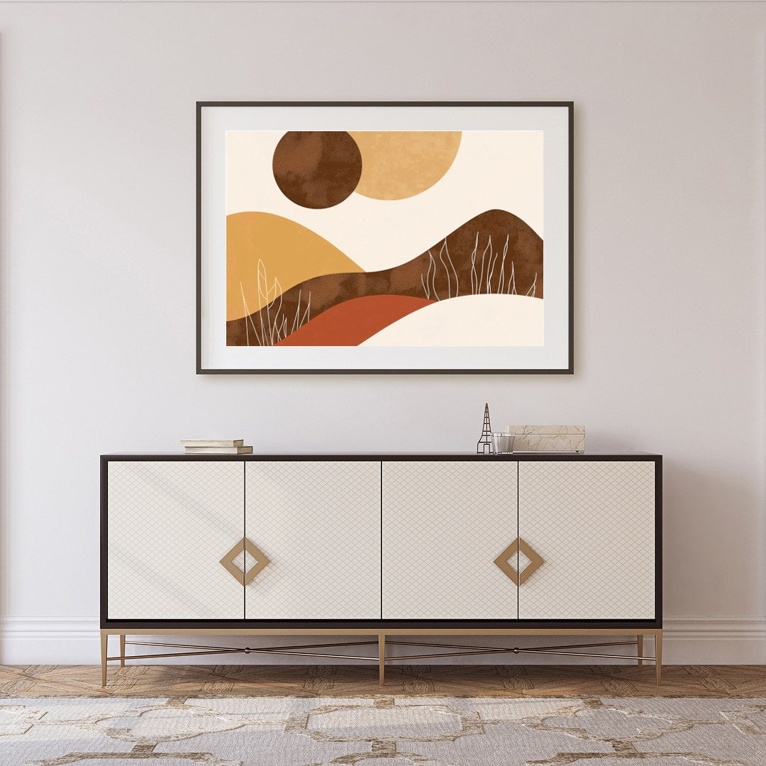 Experience the serenity of nature with this captivating abstract piece. Warm earth tones and for Foyer