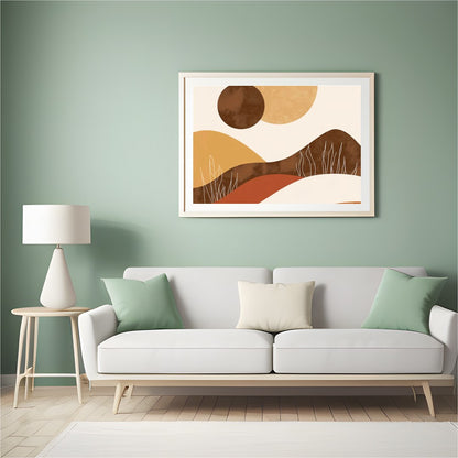 Experience the serenity of nature with this captivating abstract piece. Warm earth tones and for Hall