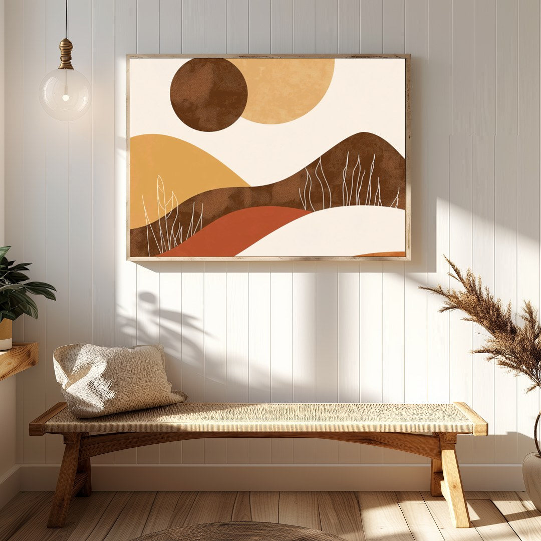 Experience the serenity of nature with this captivating abstract piece. Warm earth tones and for Hallway
