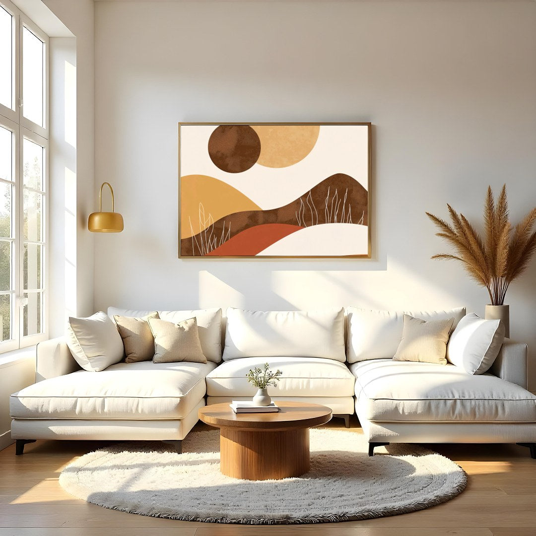 Experience the serenity of nature with this captivating abstract piece. Warm earth tones and for Living Room