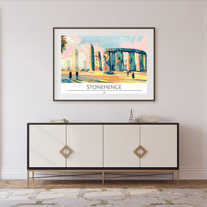 Experience the enchanting allure of Stonehenge captured in vibrant hues with this stunning piece of for Foyer